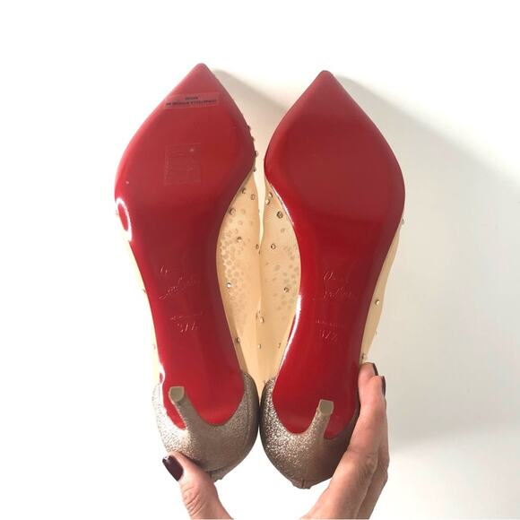 NIB Christian Louboutin Constella 85 Glitter Crystal Embellished Bootie 37.5 - Picture 10 of 13
